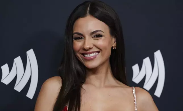 Victoria Justice arrives at the 36th annual GLAAD Media Awards on Thursday March 27, 2025, at the Beverly Hilton Hotel in Beverly Hills, Calif. (Photo by Jordan Strauss/Invision/AP)