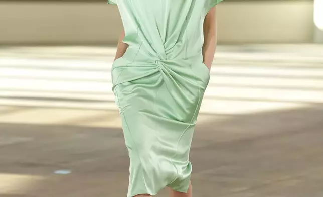 A model wears a creation as part of the Stella Mccartney Fall/Winter 2025-2026 Womenswear collection presented in Paris, Wednesday, March 5, 2025. (Photo by Scott A Garfitt/Invision/AP)