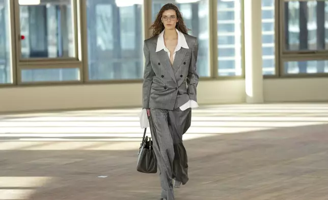 A model wears a creation as part of the Stella Mccartney Fall/Winter 2025-2026 Womenswear collection presented in Paris, Wednesday, March 5, 2025. (Photo by Scott A Garfitt/Invision/AP)