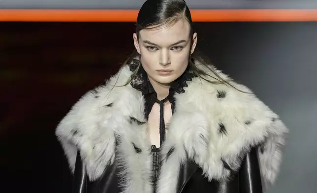 A model wears a creation as part of the Dior Fall/Winter 2025-2026 Womenswear collection presented Tuesday, March 4, 2025. in Paris. (Photo by Scott A Garfitt/Invision/AP)