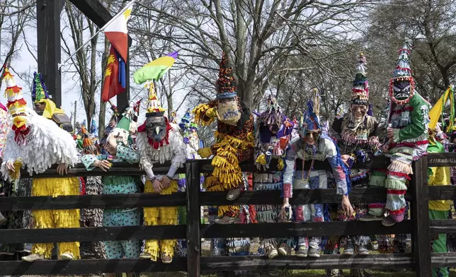 Parade participants are seen during the Church Point Courir de Mardi Gras Parade on Sunday, March 2, 2025, in Church Point, La. (Photo by Amy Harris/Invision/AP)