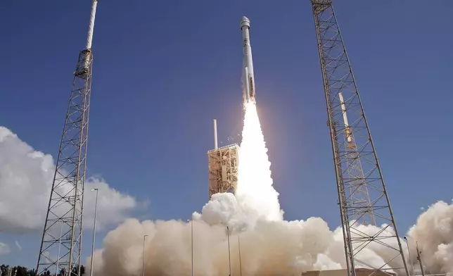 FILE - Boeing's Starliner capsule atop an Atlas V rocket lifts off from the launch pad at Space Launch Complex 41 in Cape Canaveral, Fla., on Wednesday, June 5, 2024, carrying NASA astronauts Butch Wilmore and Suni Williams to the International Space Station. (AP Photo/Chris O'Meara, File)