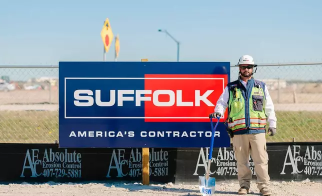 Suffolk Senior Superintendent Vincent Cartiglia celebrates the groundbreaking for Phase 2 of the expansion project at Southwest Florida International Airport in Fort Myers on March 12, 2025. Suffolk is the general contractor overseeing this phase of the RSW expansion, which includes a brand-new 14-gate Terminal E concourse. (Photo: Business Wire)