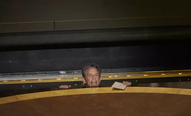 Ben Stiller presents the award for best production design during the Oscars on Sunday, March 2, 2025, at the Dolby Theatre in Los Angeles. (AP Photo/Chris Pizzello)