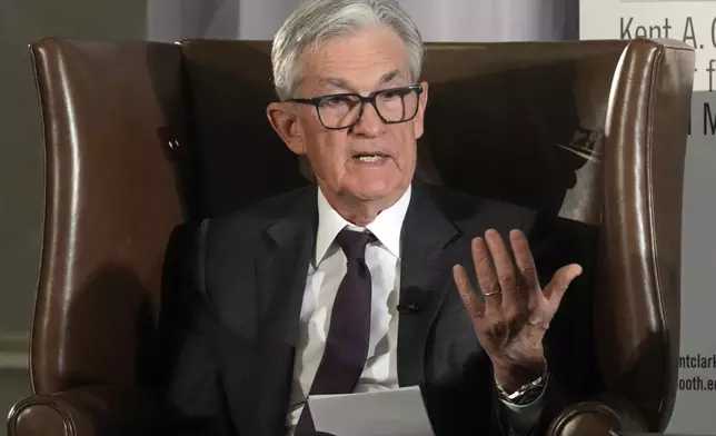 Federal Reserve Chair Jerome Powell speaks during the annual U.S. Monetary Policy Forum, in New York, Friday, March 7, 2025. (AP Photo/Richard Drew),