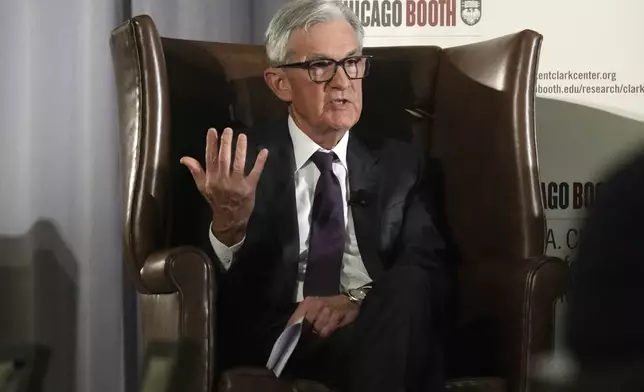 Federal Reserve Chair Jerome Powell speaks during the annual U.S. Monetary Policy Forum, in New York, Friday, March 7, 2025. (AP Photo/Richard Drew),