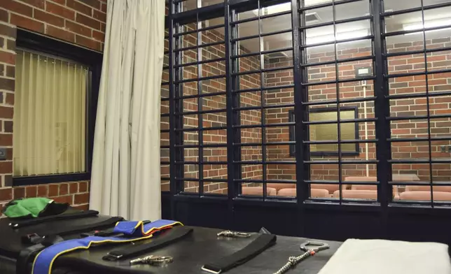 FILE - This undated photo provided by the South Carolina Department of Corrections shows the execution room at the Broad River Correctional Institution in Columbia, S.C. (South Carolina Department of Corrections via AP, File)