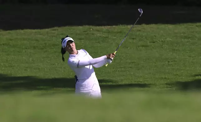 Lydia Ko of New Zealand plays a shot during the round four of the HSBC Women's World Championship 2025 at Sentosa Golf Club in Singapore, Sunday, March 2, 2025. (AP Photo/Suhaimi Abdullah)