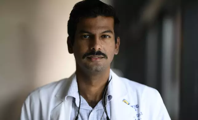 Alexander Daniel, DDS, photographed at the Johns Hopkins Outpatient Center, Friday, Feb. 28, 2025, in Baltimore. (AP Photo/Nick Wass)