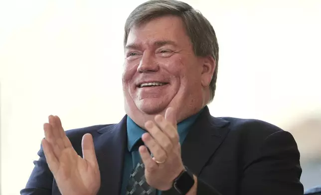 Lamont McClure, Democratic Northampton County Executive, applauds a speaker's remarks during an event announcing his campaign to run for the Pennsylvania's 7th Congressional District, in Easton, Pa., Thursday, Feb. 27, 2025. (AP Photo/Matt Rourke)