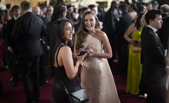 Kensington Tallman arrives at the Oscars on Sunday, March 2, 2025, at the Dolby Theatre in Los Angeles. (AP Photo/John Locher)