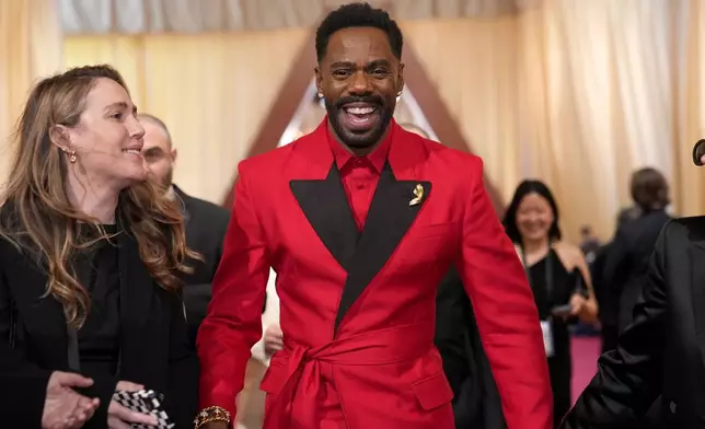 Colman Domingo arrives at the Oscars on Sunday, March 2, 2025, at the Dolby Theatre in Los Angeles. (AP Photo/John Locher)