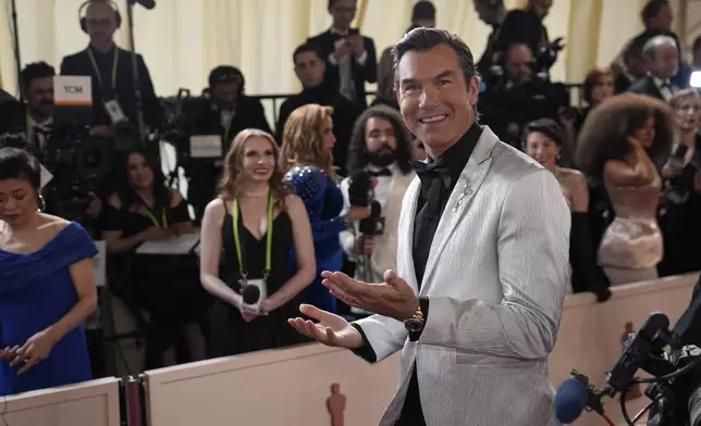 Jerry O'Connell arrives at the Oscars on Sunday, March 2, 2025, at the Dolby Theatre in Los Angeles. (AP Photo/John Locher)