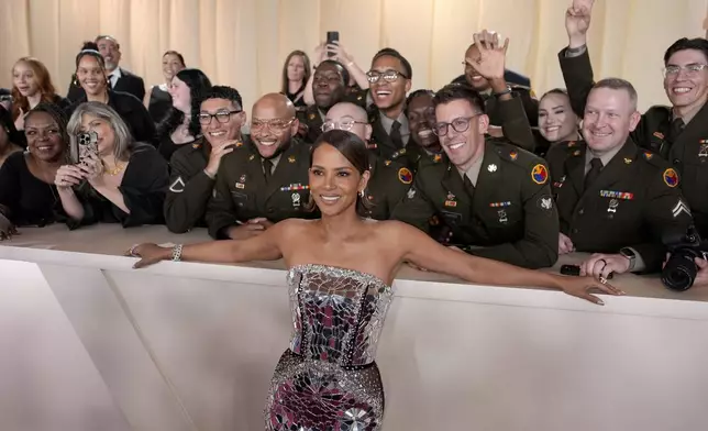 Halle Berry arrives at the Oscars on Sunday, March 2, 2025, at the Dolby Theatre in Los Angeles. (AP Photo/John Locher)
