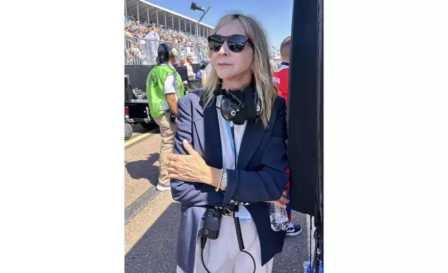 Andretti Global President Jill Gregory waits for the IndyCar season opening race, Sunday, March 2, 2025, in St. Petersburg, Fla. (AP Photo/Jenna Fryer)