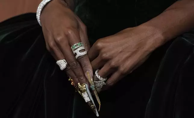 Cynthia Erivo arrives at the Oscars on Sunday, March 2, 2025, at the Dolby Theatre in Los Angeles. (Photo by Jordan Strauss/Invision/AP)