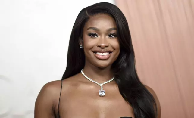 Coco Jones arrives at the Oscars on Sunday, March 2, 2025, at the Dolby Theatre in Los Angeles. (Photo by Richard Shotwell/Invision/AP)