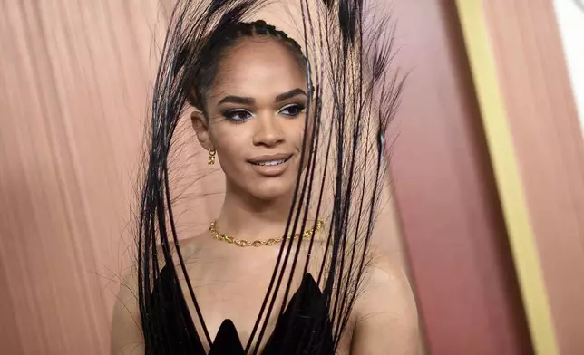 Yasmin Finney arrives at the Oscars on Sunday, March 2, 2025, at the Dolby Theatre in Los Angeles. (Photo by Richard Shotwell/Invision/AP)