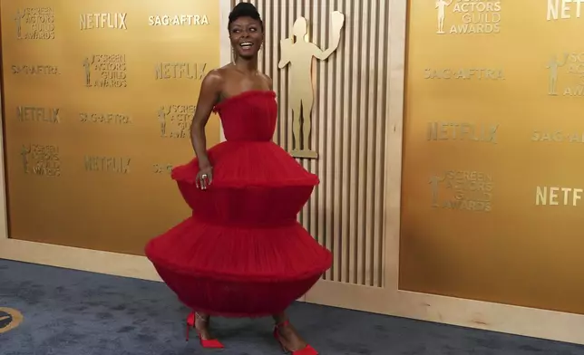 Danielle Deadwyler arrives at the 31st annual Screen Actors Guild Awards on Sunday, Feb. 23, 2025, at the Shrine Auditorium in Los Angeles. (Photo by Jordan Strauss/Invision/AP)