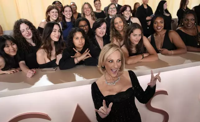 Marlee Matlin arrives at the Oscars on Sunday, March 2, 2025, at the Dolby Theatre in Los Angeles. (AP Photo/John Locher)