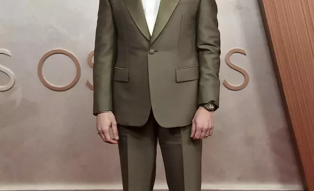 Jeremy Strong arrives at the Oscars on Sunday, March 2, 2025, at the Dolby Theatre in Los Angeles. (Photo by Richard Shotwell/Invision/AP)
