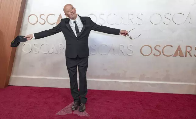 Jacques Audiard arrives at the Oscars on Sunday, March 2, 2025, at the Dolby Theatre in Los Angeles. (AP Photo/Jae C. Hong)