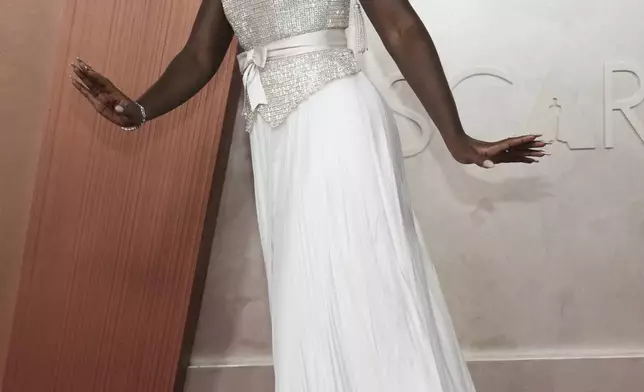 Lupita Nyong'o arrives at the Oscars on Sunday, March 2, 2025, at the Dolby Theatre in Los Angeles. (Photo by Jordan Strauss/Invision/AP)