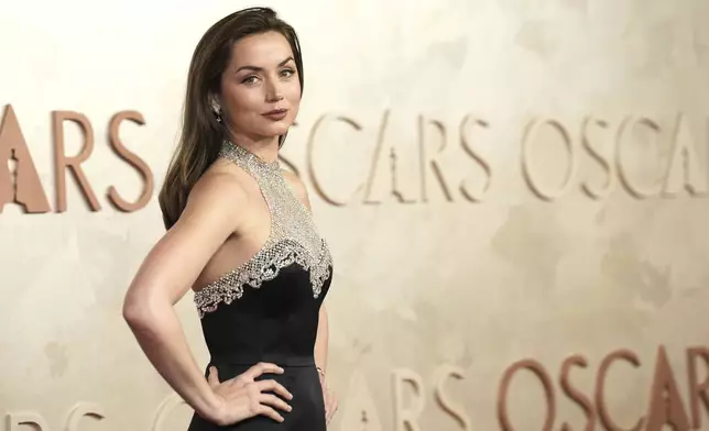 Ana de Armas arrives at the Oscars on Sunday, March 2, 2025, at the Dolby Theatre in Los Angeles. (AP Photo/Jae C. Hong)