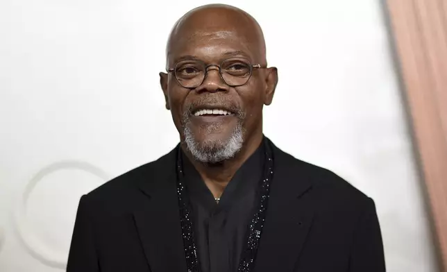 Samuel L. Jackson arrives at the Oscars on Sunday, March 2, 2025, at the Dolby Theatre in Los Angeles. (Photo by Richard Shotwell/Invision/AP)