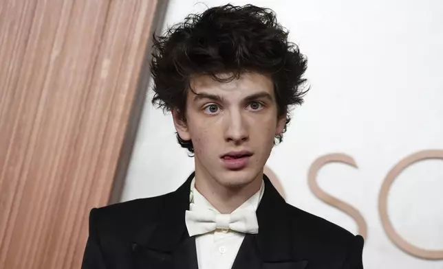 Mark Eydelshteyn arrives at the Oscars on Sunday, March 2, 2025, at the Dolby Theatre in Los Angeles. (Photo by Jordan Strauss/Invision/AP)