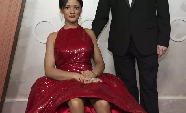 Marissa Bode, left, and Sean Bode arrive at the Oscars on Sunday, March 2, 2025, at the Dolby Theatre in Los Angeles. (Photo by Jordan Strauss/Invision/AP)