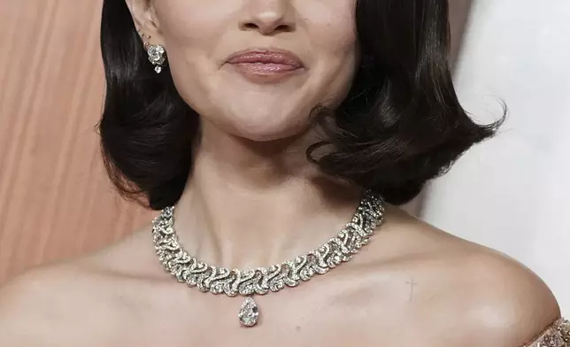 Selena Gomez arrives at the Oscars on Sunday, March 2, 2025, at the Dolby Theatre in Los Angeles. (Photo by Jordan Strauss/Invision/AP)