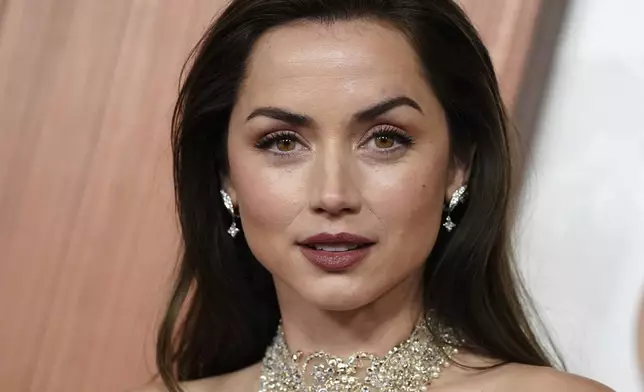 Ana de Armas arrives at the Oscars on Sunday, March 2, 2025, at the Dolby Theatre in Los Angeles. (Photo by Jordan Strauss/Invision/AP)