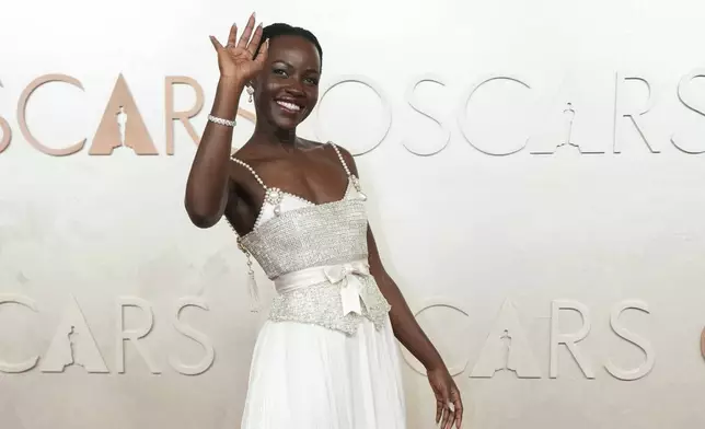 Lupita Nyong'o arrives at the Oscars on Sunday, March 2, 2025, at the Dolby Theatre in Los Angeles. (AP Photo/Jae C. Hong)