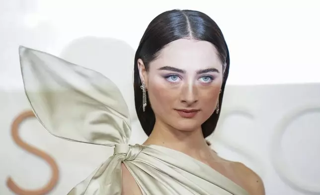 Raffey Cassidy arrives at the Oscars on Sunday, March 2, 2025, at the Dolby Theatre in Los Angeles. (AP Photo/Jae C. Hong)