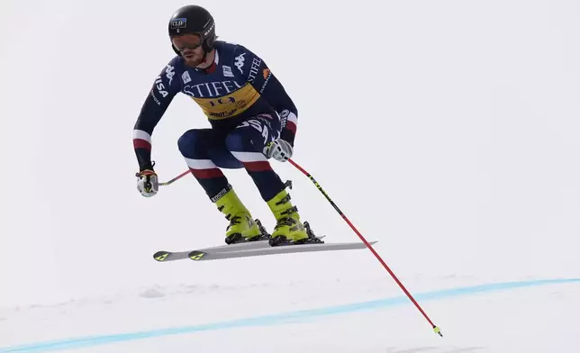 United States' Bryce Bennett skis in a men's downhill training run at the World Cup Finals, Friday, March 21, 2025, in Sun Valley, Idaho. (AP Photo by Robert F. Bukaty)