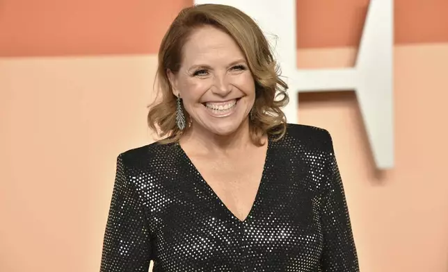 Katie Couric arrives at the Vanity Fair Oscar Party on Sunday, March 2, 2025, at the Wallis Annenberg Center for the Performing Arts in Beverly Hills, Calif. (Photo by Evan Agostini/Invision/AP)