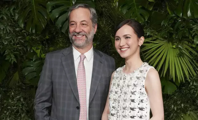 Judd Apatow, left, and Maude Apatow arrive at Chanel's 16th Annual Pre-Oscar Awards Dinner on Saturday, March 1, 2025, at The Beverly Hills Hotel in Beverly Hills, Calif. (Photo by Jordan Strauss/Invision/AP)