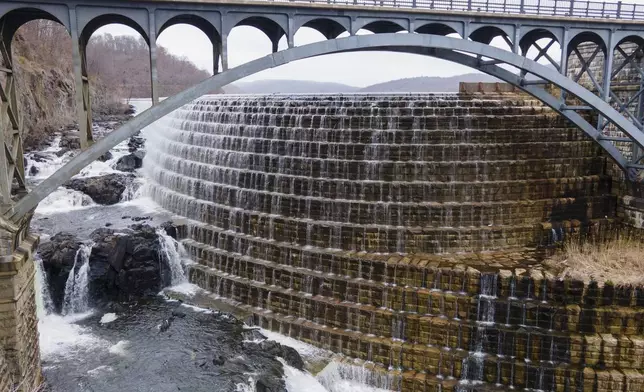 The New Croton Dam and the New Croton Reservoir that supplies part of New York City's drinking water is seen in Cortlandt, N.Y., on Thursday, March 20, 2025. (AP Photo/Ted Shaffrey)