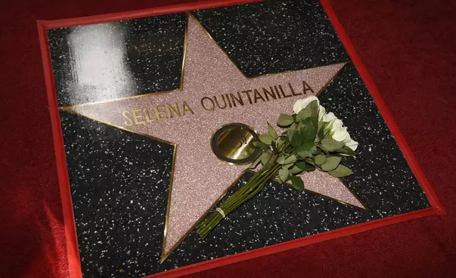 FILE - A star on the Hollywood Walk of Fame for the late singer Selena Quintanilla is pictured following a ceremony on Friday, Nov. 3, 2017, in Los Angeles. (Photo by Chris Pizzello/Invision/AP, File)