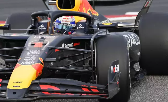 Red Bull driver Max Verstappen of the Netherlands in action during a Formula One pre-season test at the Bahrain International Circuit in Sakhir, Bahrain, Friday, Feb. 28, 2025. (AP Photo/Darko Bandic)