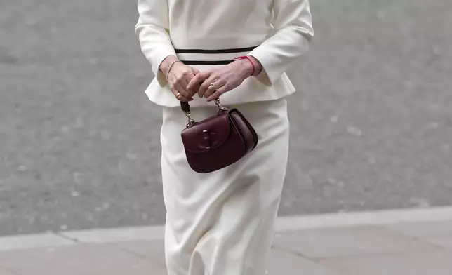 Geri Horner arrives to attend the annual Commonwealth Day Service at Westminster Abbey in London, Monday, March 10, 2025.(AP Photo/Kin Cheung)