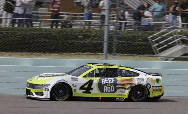 Noah Gragson drives during a NASCAR Cup Series auto race at Homestead-Miami Speedway in Homestead, Fla., Sunday, March 23, 2025. (AP Photo/Terry Renna)