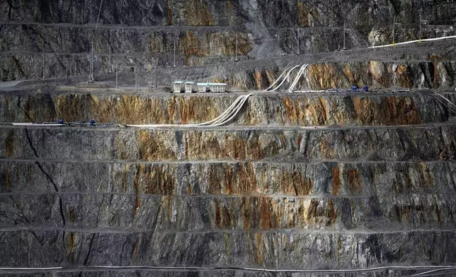 Benches line the Cobre Panamá copper mine during a press tour of the mine owned by Canada's First Quantum Minerals that was closed after Panama's Supreme Court ruled that the government concession was unconstitutional in Donoso, Panama, Friday, March 21, 2025. (AP Photo/Matias Delacroix)