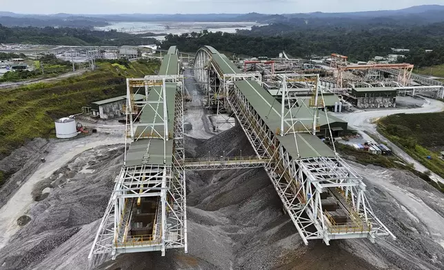 Facilities stand idle at the Cobre Panamá copper mine during a media tour of the mine owned by Canada's First Quantum Mineral that was closed after Panama's Supreme Court ruled that the government concession was unconstitutional, in Donoso, Panama, Friday, March 21, 2025. (AP Photo/Matias Delacroix)
