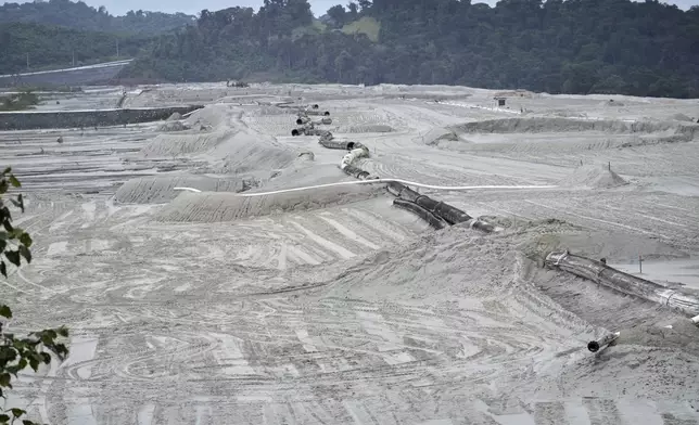 Deposits of waste rock lay at the Cobre Panamá copper mine, owned by Canada's First Quantum Minerals, which was closed after Panama's Supreme Court ruled that the government concession was unconstitutional in Donoso, Panama, Friday, March 21, 2025. (AP Photo/Matias Delacroix)
