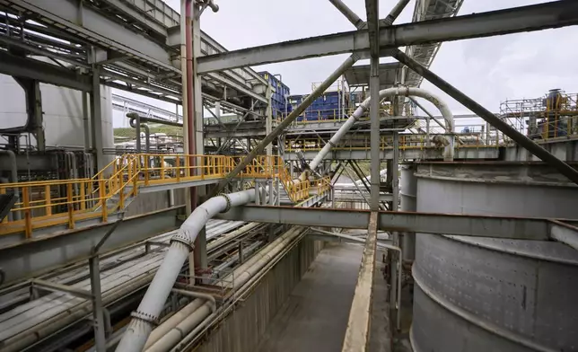 The Cobre Panamá copper mine, owned by Canada's First Quantum Minerals, in Donoso, Panama, Friday, March 21, 2025, during a press tour of the mine after it was closed by Panama's Supreme Court that ruled the government concession was unconstitutional. (AP Photo/Matias Delacroix)