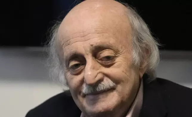 Lebanese Druze leader Walid Jumblatt smiles during a press conference, in Beirut, Lebanon, Sunday, March 2, 2025. (AP Photo/Hussein Malla)
