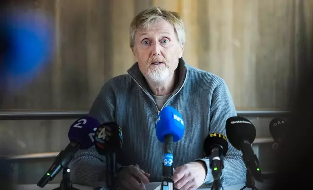 Ski jump manager of the Norwegian Ski Federation Jan-Erik Aalbu Jan-Erik Aalbu speaks during a news conference after the ski jump scandal, in Holmenkollen, Oslo, Norway, Tuesday March 12, 2025. (Heiko Junge/NTB Scanpix via AP)
