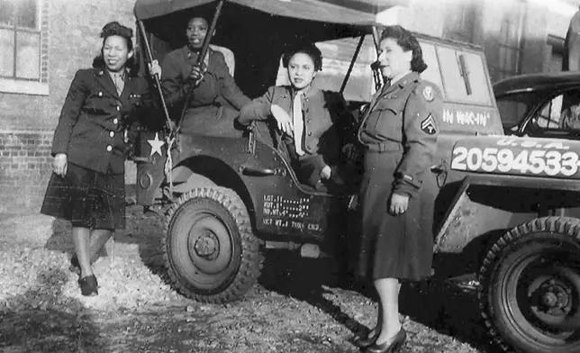 FILE - In this image provided by the National Archives, members of the 6888th Central Postal Directory Battalion, an all-female, all-Black unit formed during World War II, are shown in an undated Department of Defense photo. (National Archives via AP, File)